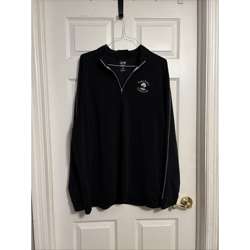EUC Adidas Black 1/4 Zip Mens Pullover Performance Lightweight Casual Size,  2XL